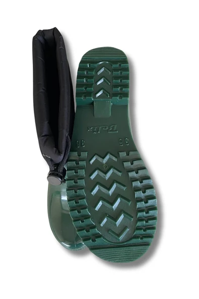 Konçlu Kadın Yağmur Çizmesi 36-40 Koyu Yeşil - Resim 5