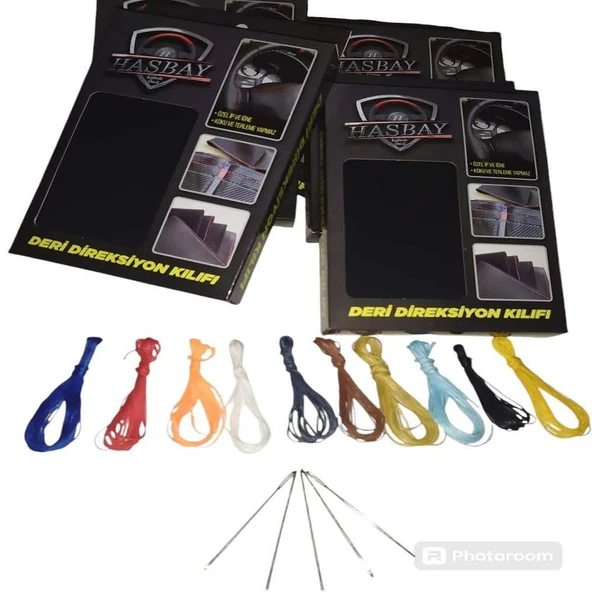 DİKİŞLİ DİREKSİYON KILIFI SİYAH DERİ GRİ DİKİŞLİ MERCEDES AXOR 1840 İÇİN - Resim 2