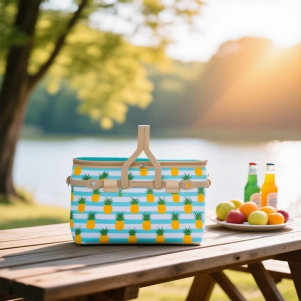 25 Lt Piknik Sepeti  ( 1072 PİCNİC BAG  ) - Resim 3