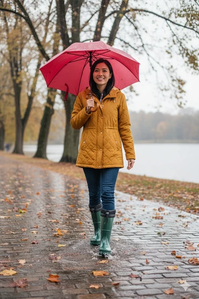 Konçlu Kadın Yağmur Çizmesi 36-40 Koyu Yeşil ürün görseli 1