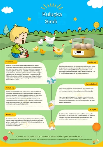 Mini Otomatik Ev Tipi Kuluçka: Elektrikli Tavuk Ve Kuş Kuluçka Makinesi 6 Yumurtalı Mx-6 - Resim 5