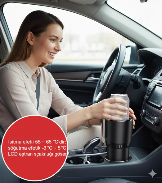 Araba İçecek Isıtıcı Soğutucu Bardak, Kahve, Çay, Su İçin 2’si 1 Arada