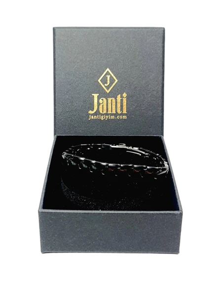 JTAW25BLK1605 NEGATİF İYON MANYETİK PASLANMAZ ÇELİK GRİ GARANTİLİ HEDİYE KUTULU JANTİ BİLEKLİK - Resim 2