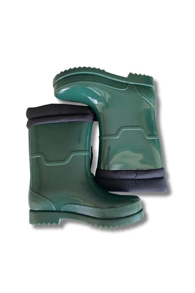 Konçlu Kadın Yağmur Çizmesi 36-40 Koyu Yeşil - Resim 4