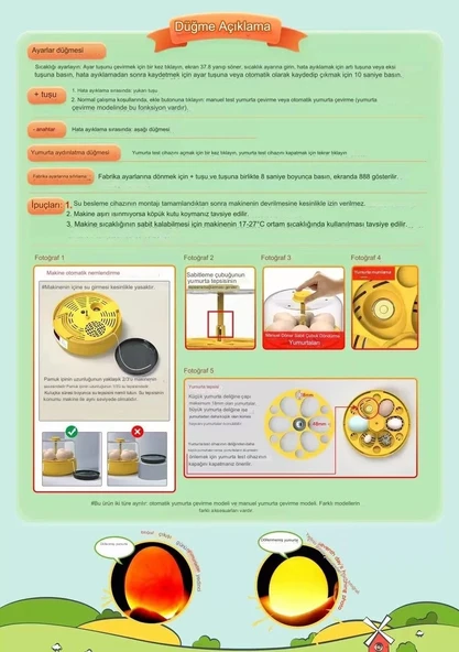 Mini Otomatik Ev Tipi Kuluçka: Papağan Bıldırcın Kuluçka Makinesi 18li Yumurtalı Mx-18 - Resim 7