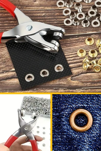 200 Adet Paslanmaz Çelik Çıtçıt Ve Pense Seti Metal Çıt Çıt Makinesi - Resim 8