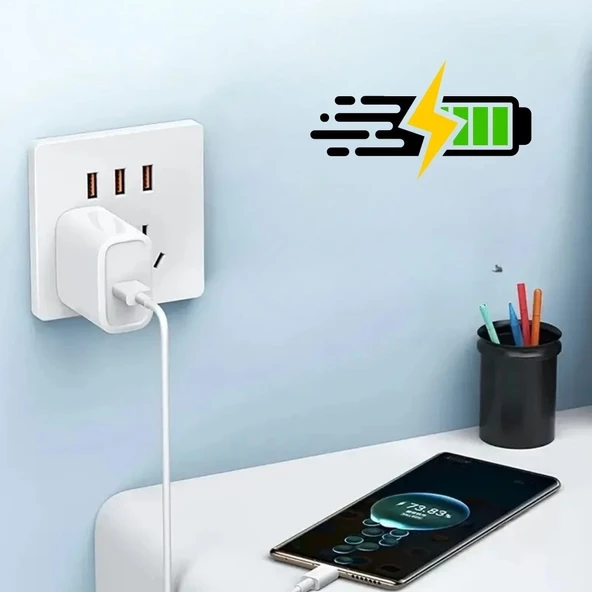 120w Usb Hızlı Type C Uçlu Kablolu Şarj Aleti - Resim 2