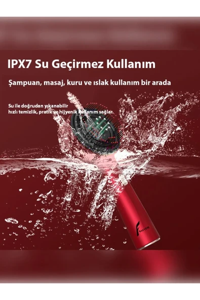 Şarjlı Ve Titreşimli Saç Masaj Tarağı Bakım Yağı Hazneli Fırça - 3