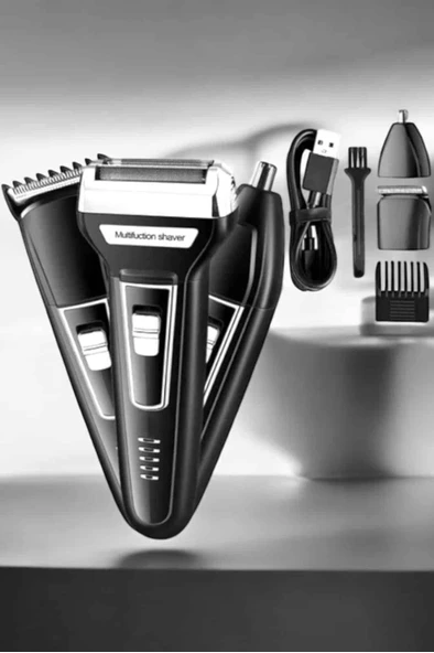 3 Başlıklı Kulak Ve Burun Tıraş Makinesi Erkeklere Özel - Resim 2