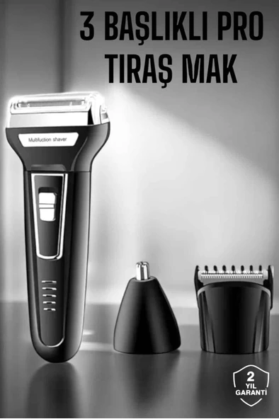 3 Başlıklı Kulak Ve Burun Tıraş Makinesi Erkeklere Özel ürün görseli 1