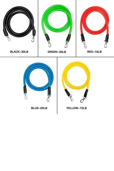 10 Parça Lateks Egzersiz Bandı Çekme Halatı Egzersiz Seti - 8