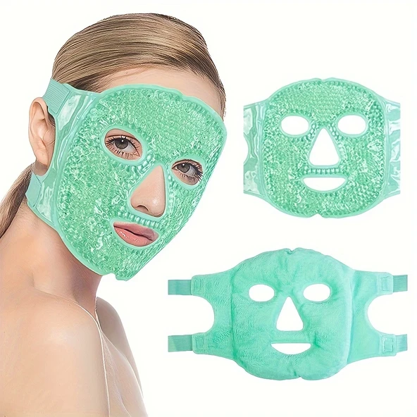 Terapi Jel Yüz Maskesi Soğuk Ve Sıcak Boncuklu Ayarlanabilir Maske (yeşil) - 2