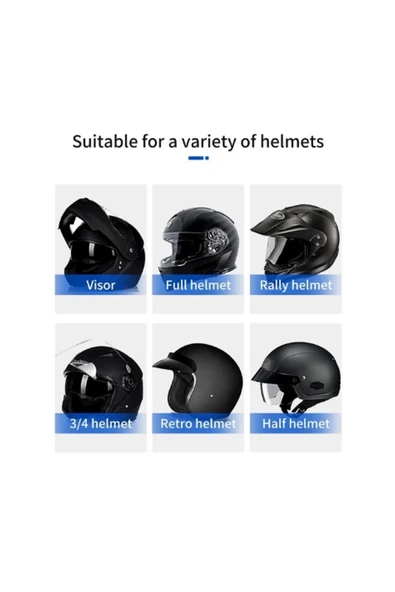 Bt31 Kask Kulaklık Bluetooth 5.0 Motosiklet Interkom Su Geçirmez Kablosuz Kulaklık - 8