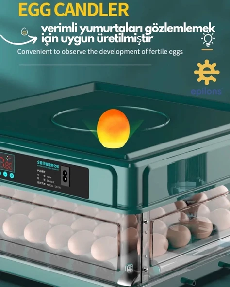 Kuluçka Makinesi Wifi Kamera Hediyeli 130 Lu Tam Otomatik Yedek Motorlu - 7