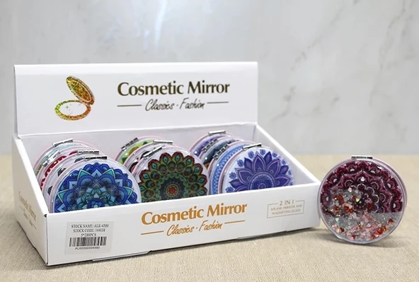 CEYLAN ADAM Mandala Desenli Hareketli Sulu El Aynası Alk4580 ürün görseli 1