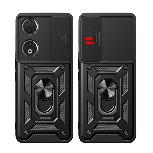 Zore Honor 90 Kılıf Magnetik Standlı Kamera Korumalı Sürgülü Vega Kapak - 10