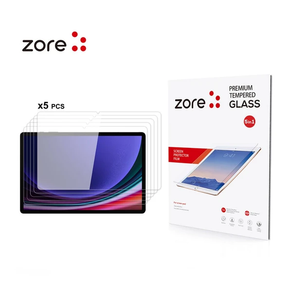 Zore Galaxy ile uyumlu Tab S10 Plus 5in1 Tablet Temperli Cam Ekran Koruyucu