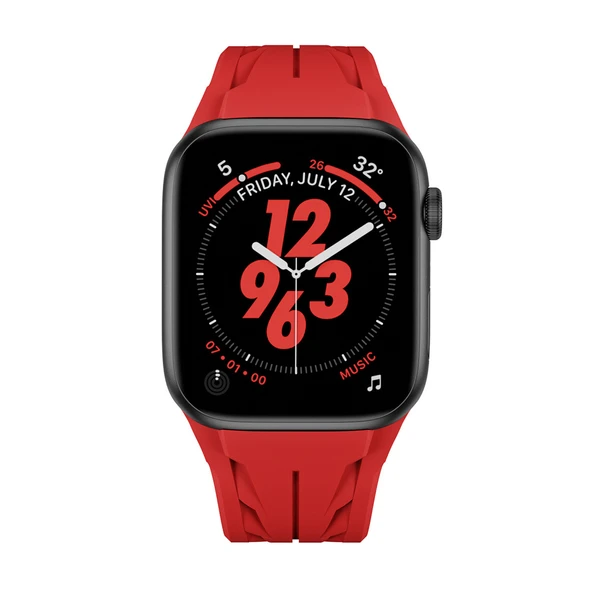 Apple Watch 44mm KRD-127 Metal Tokalı Silikon Kordon - 10