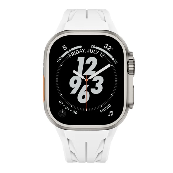 Apple Watch Ultra 49mm KRD-127 Metal Tokalı Silikon Kordon - 11