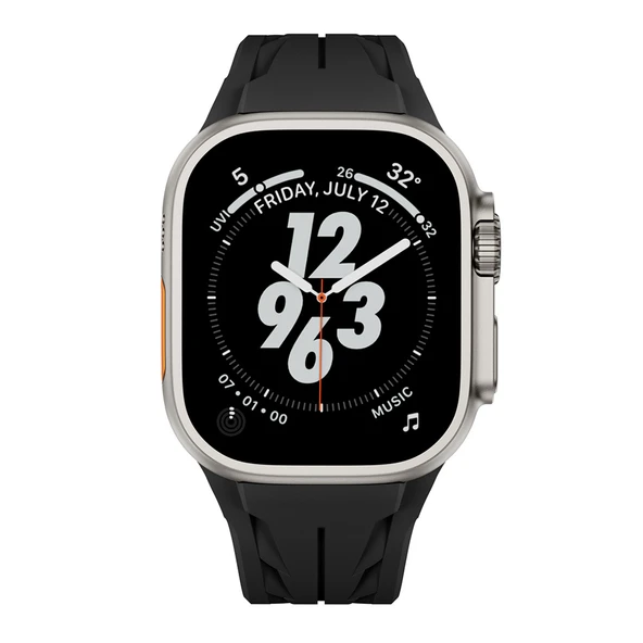 Apple Watch Ultra 49mm KRD-127 Metal Tokalı Silikon Kordon - 8