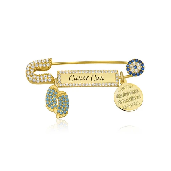 Supertrend Gümüş İsimli Bebek Yaka İğnesi