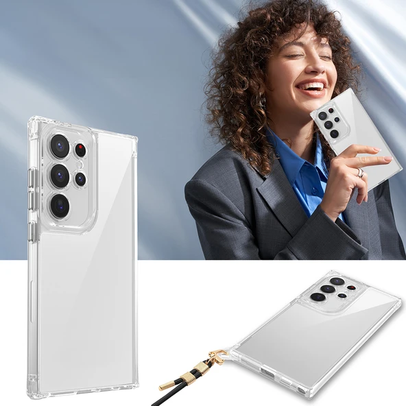 Zore Galaxy ile uyumlu S25 Ultra Kılıf Airbagli Takılabilir Askı Aparatlı Snap Silikon Kapak - 9