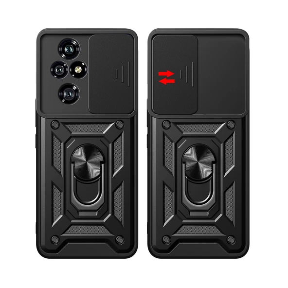 Zore Honor 200 Pro Kılıf Magnetik Standlı Kamera Korumalı Sürgülü Vega Kapak - 10