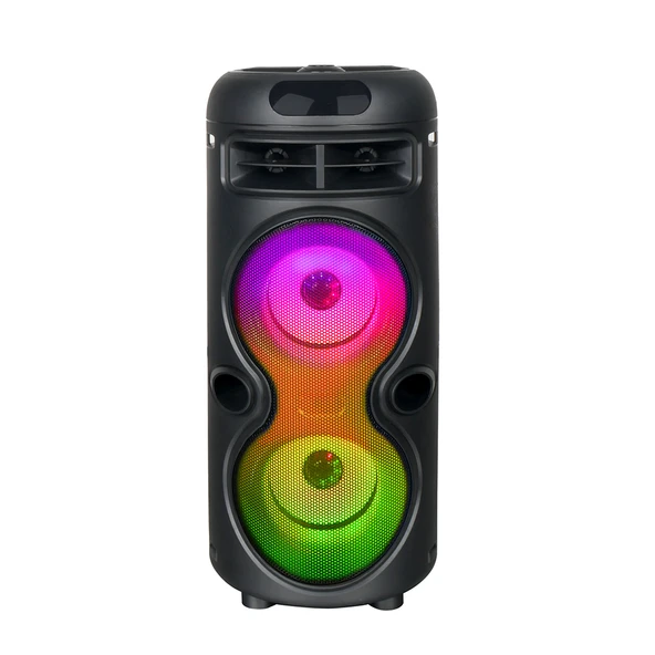Zore GD-2402 Dijital LED Göstergeli FM Radyolu Mikrofonlu RGB TWS Çift 4 inç Stereo Bass Kablosuz Karaoke Hoparlör - 4