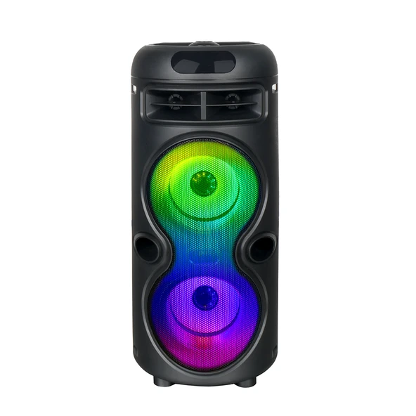 Zore GD-2402 Dijital LED Göstergeli FM Radyolu Mikrofonlu RGB TWS Çift 4 inç Stereo Bass Kablosuz Karaoke Hoparlör - 3