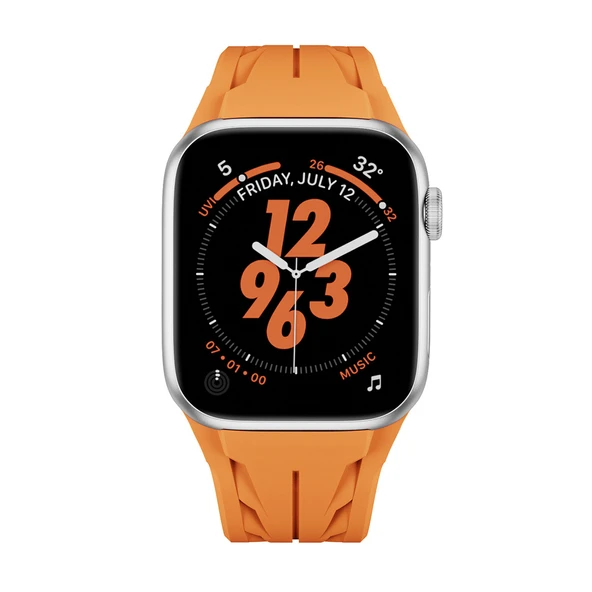 Zore Apple ile uyumlu Watch 10 46mm KRD-127 Metal Tokalı Silikon Kordon - 2