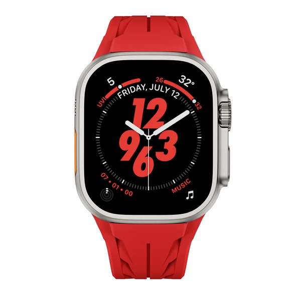 Apple Watch Ultra 49mm KRD-127 Metal Tokalı Silikon Kordon - 2