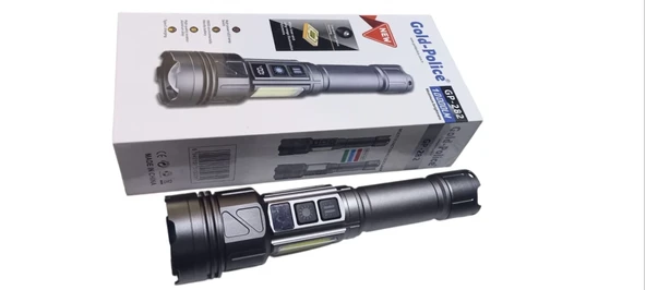 Gold-police Gp-282 Uzun Menzilli Güçlü Şarjlı 10000 Lümen El Feneri 11 Mod Çakar Işıklı Kırmızı-mavi-yeşil Led - Resim 2