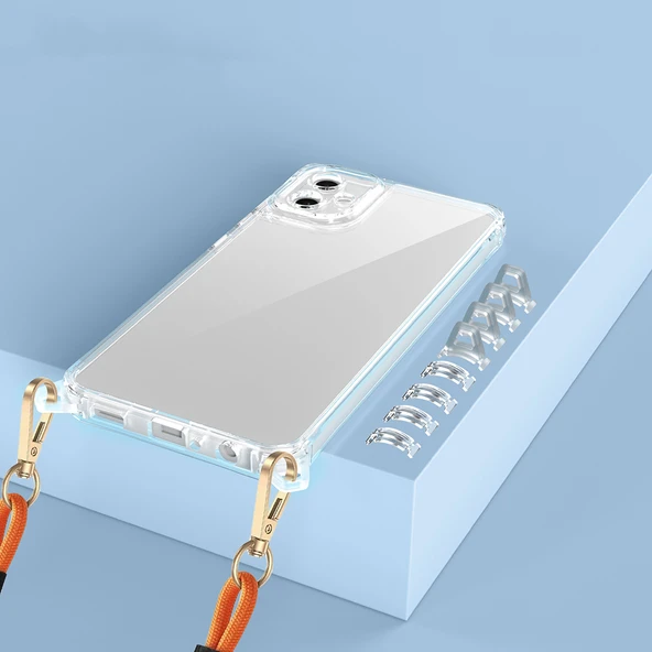 Zore Galaxy ile uyumlu A06 Kılıf Airbagli Takılabilir Askı Aparatlı Snap Silikon Kapak - 4