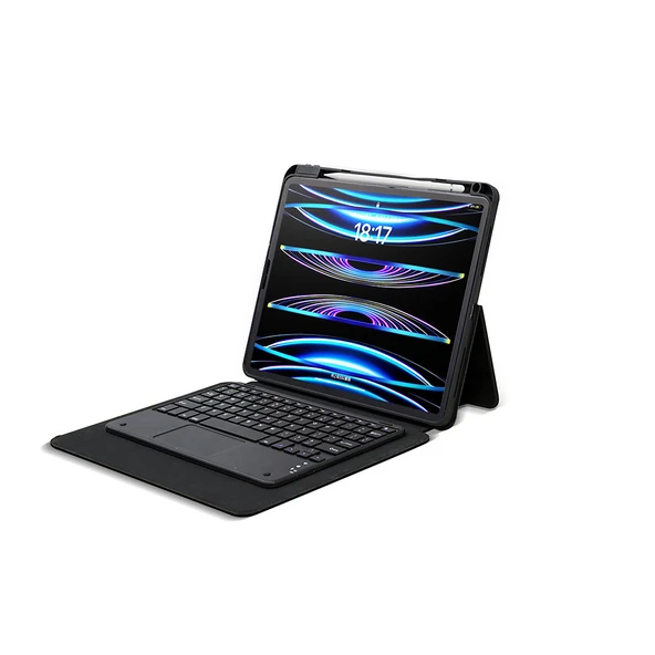Zore Apple ile uyumlu iPad Pro 13 2024 Border Keyboard Bluetooh Bağlantılı Standlı Klavyeli Tablet Kılıfı - Resim 4