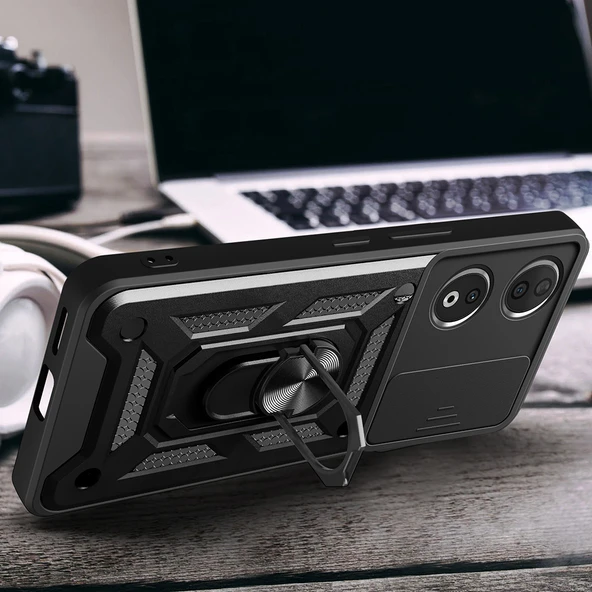 Zore Honor 90 Kılıf Magnetik Standlı Kamera Korumalı Sürgülü Vega Kapak - 7