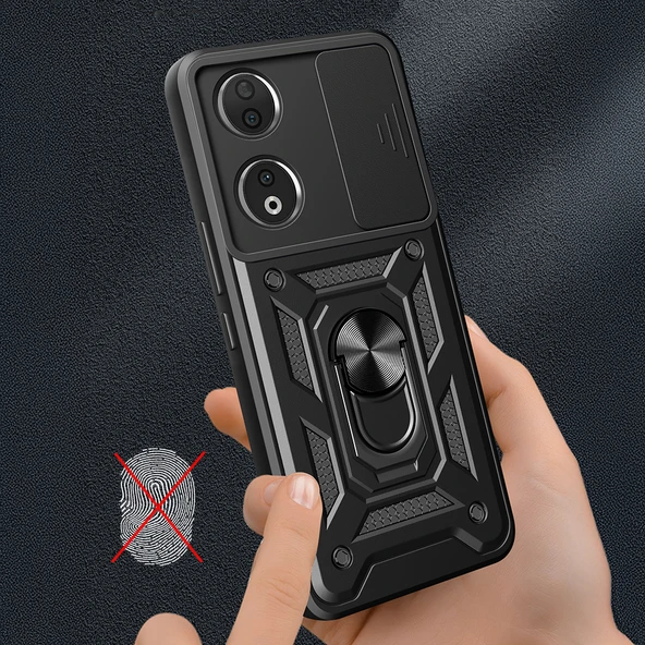 Zore Honor 90 Kılıf Magnetik Standlı Kamera Korumalı Sürgülü Vega Kapak - 6