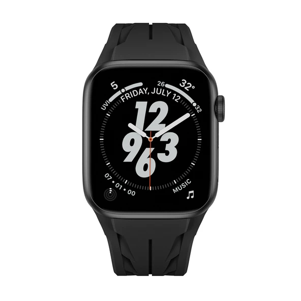 Apple Watch 44mm KRD-127 Metal Tokalı Silikon Kordon - 2