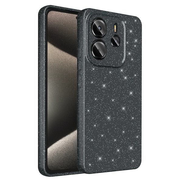 Zore Xiaomi ile uyumlu Redmi Note 14 5G Kılıf Kamera Korumalı Simli Lüks Koton Kapak - 12