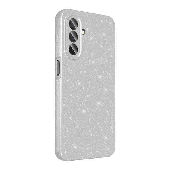 Zore Galaxy ile uyumlu A26 Kılıf Kamera Korumalı Simli Lüks Koton Kapak - 6