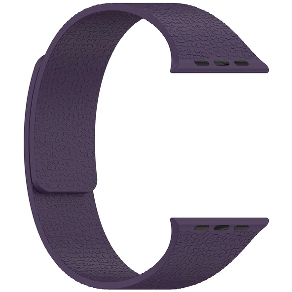 Zore Apple ile uyumlu Watch 7 41mm KRD-136 Kabartma Desenli Silikon Kordon - 7