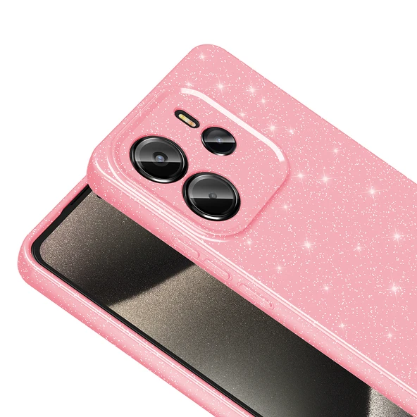 Zore Xiaomi ile uyumlu Redmi Note 14 5G Kılıf Kamera Korumalı Simli Lüks Koton Kapak - 3