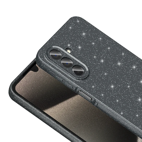 Zore Galaxy ile uyumlu A26 Kılıf Kamera Korumalı Simli Lüks Koton Kapak - 9