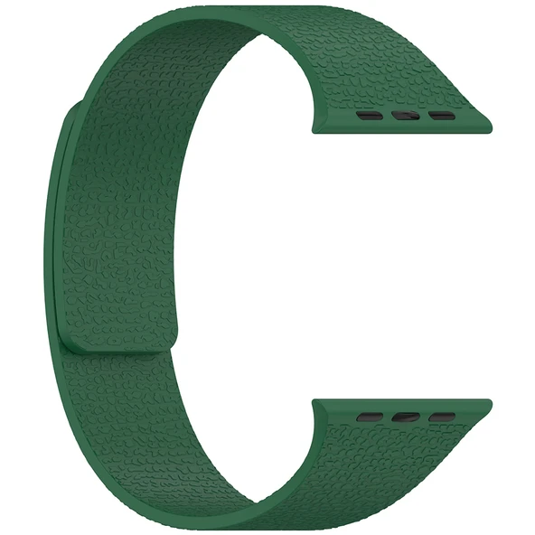 Zore Apple ile uyumlu Watch 7 41mm KRD-136 Kabartma Desenli Silikon Kordon - 11
