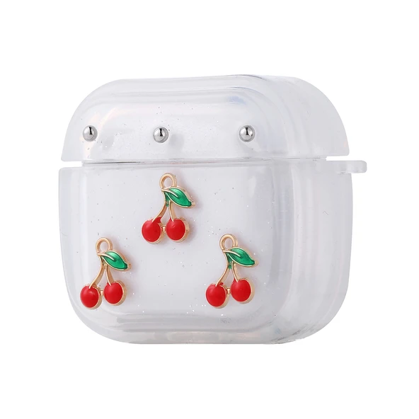Zore Apple ile uyumlu Airpods ile uyumlu 4 Airbag 44 Airbag Tasarımlı Simli Şeffaf Kutup Kılıf - 2