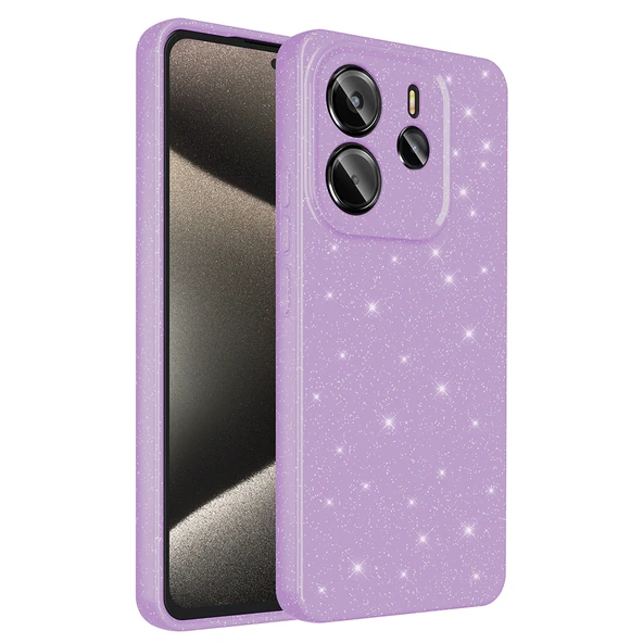 Zore Xiaomi ile uyumlu Redmi Note 14 Kılıf Kamera Korumalı Simli Lüks Koton Kapak