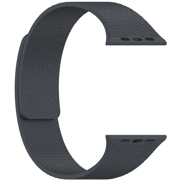 Zore Apple ile uyumlu Watch 7 41mm KRD-136 Kabartma Desenli Silikon Kordon - 5