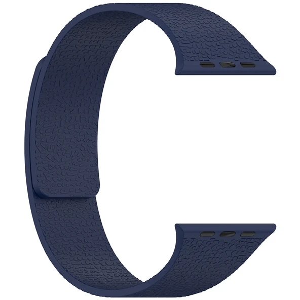 Zore Apple ile uyumlu Watch 7 41mm KRD-136 Kabartma Desenli Silikon Kordon - 6