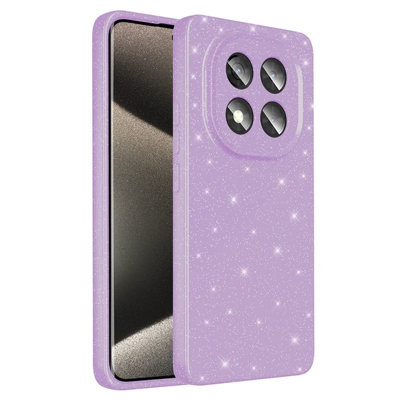 Zore Xiaomi ile uyumlu Redmi Note 14 Pro 5G Kılıf Kamera Korumalı Simli Lüks Koton Kapak