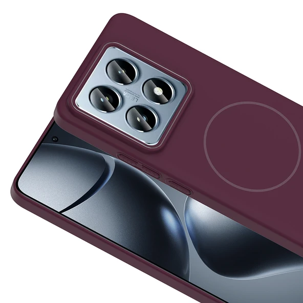Zore Xiaomi ile uyumlu 14T Pro Kılıf M-safe Şarj Özellikli Ruby Sert Kapak - 3
