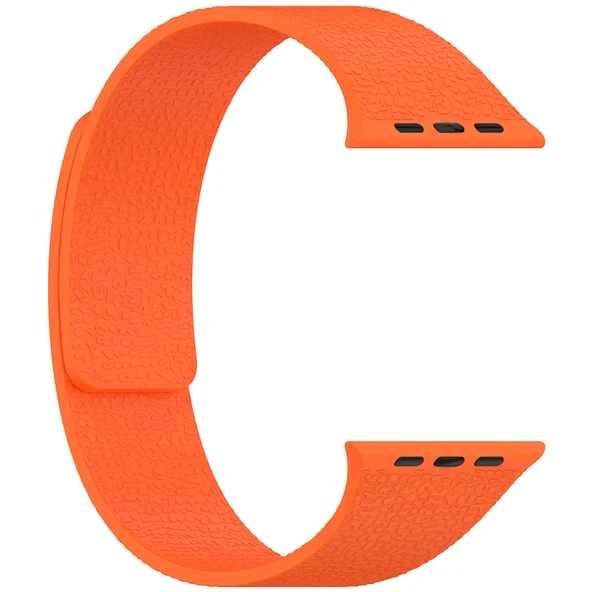 Zore Apple ile uyumlu Watch 7 41mm KRD-136 Kabartma Desenli Silikon Kordon - 10